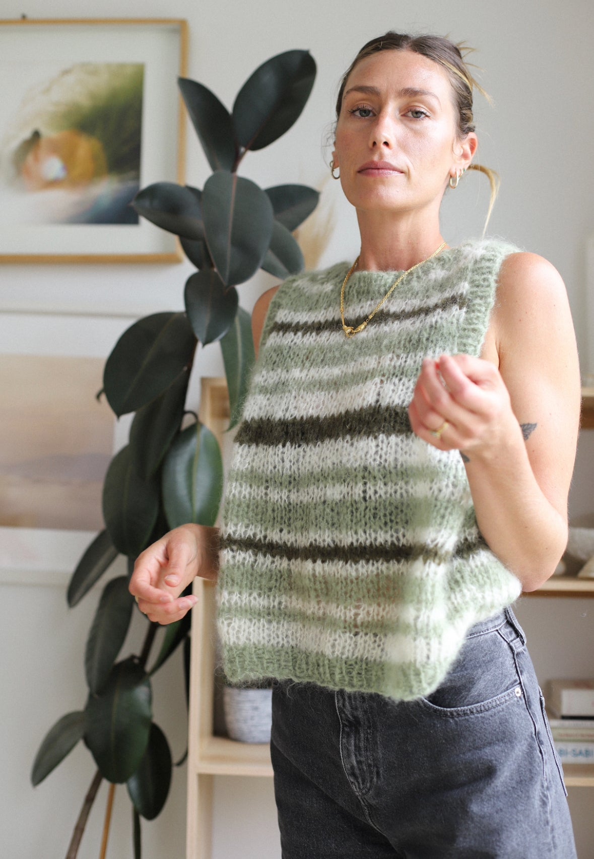 Mohair Striped Vest