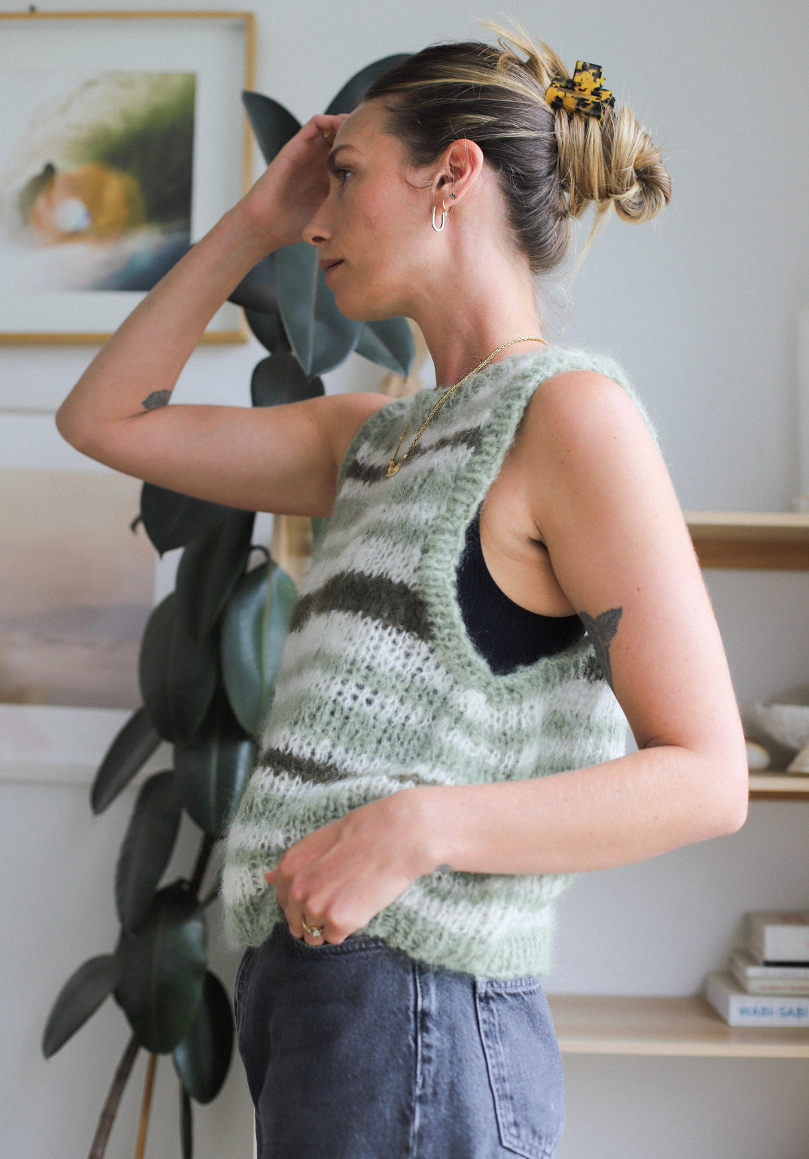 Mohair Striped Vest